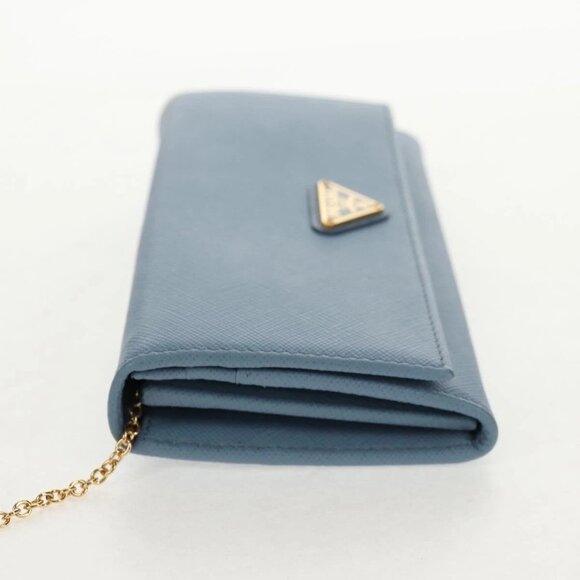 PRADA Long Wallet Safiano leather Light Blue Auth 146803V - Picture 6 of 16